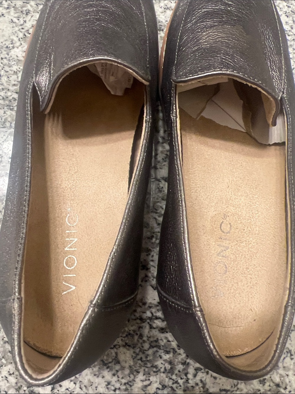Vionic Kensley Loafers Metallic Pewter Slip-On Loafers Sz 9 lug-sole work - Picture 3 of 12